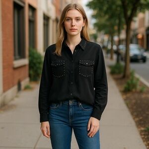 Wild Fable Charcoal Button-Up Shirt